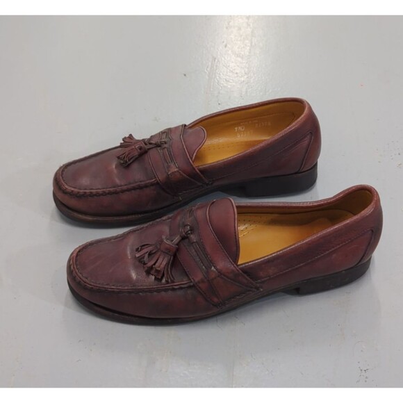 Allen Edmonds 9.5 D Bayfield Tasseled Loafers Brown Comfy Preppy Rubber Sole - Picture 1 of 11